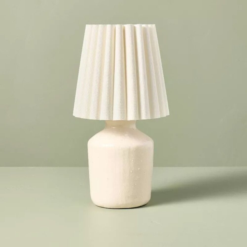 13.5" Rustic Mini‎ Kitchen Lamp Pleated Shade Cream - Hearth & Hand Magnolia